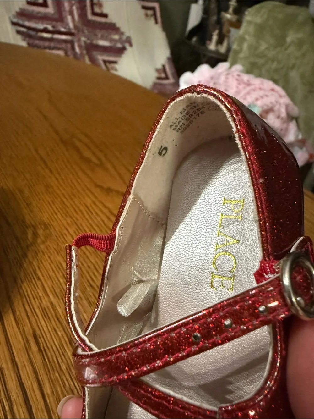 Kids Red Glitter Mary Jane Shoes